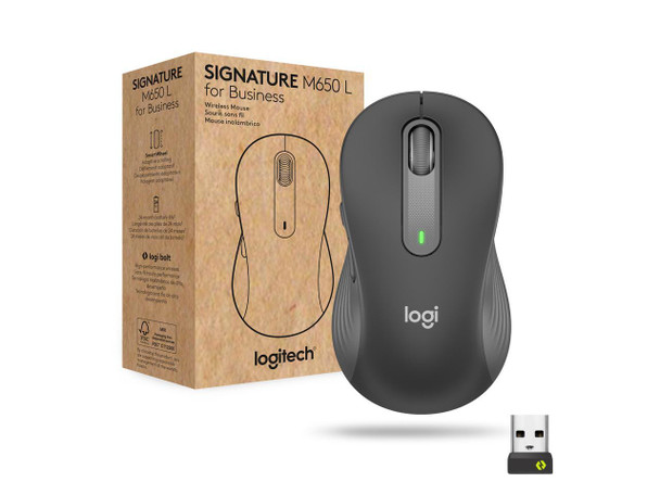 Logitech Signature M650 L for Business Wireless Mouse, for Large Sized