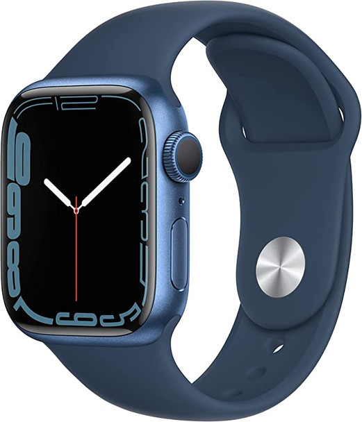 APPLE WATCH SERIES 7 GPS 41mm BLUE ALUMINUM CASE WITH ABYSS BLUE SPORT BAND