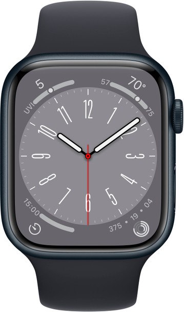 Apple Watch Series 8 GPS 45mm Alum Case Midnight Sport Band MNUL3LL/A