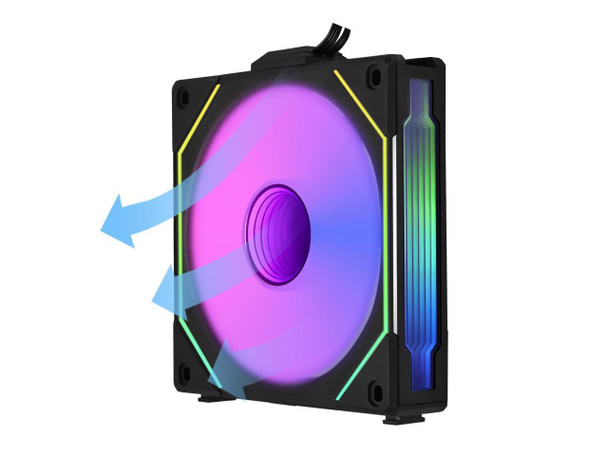 LIAN LI UNI FAN SL INFINITY 120 RGB BLACK  REVERSE BLADE VERSION