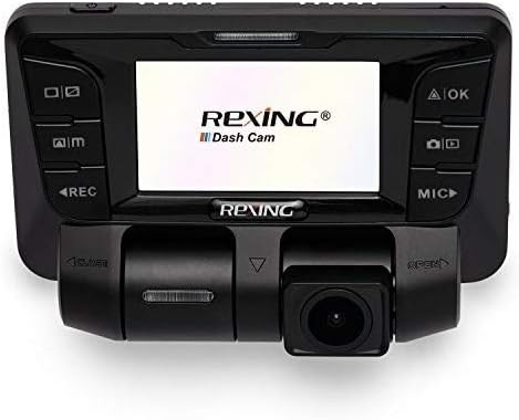 Rexing V2 Front + Back Dual Camera 1080p FHD Wi-Fi Ultra Wide Angle LCD Screen