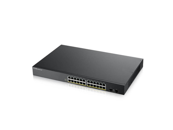 ZyXEL 24-Port Gigabit Smart Managed PoE Switch, 24 PoE+ Ports at 170W with 2 SFP