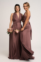 Luxe Satin Ballgown Multiway Infinity Dress in Thistle