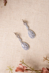 Willow Crystal CZ Bridal Earrings