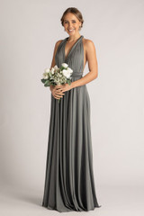 Luxe Satin Ballgown Multiway Infinity Dress in Charcoal Luxe Satin Ballgown Multiway Infinity Dress in Charcoal