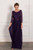 Josephine Lace Sleeved Bridesmaid Dress in Dark Purple