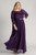 Josephine Lace Sleeved Bridesmaid Dress in Dark Purple