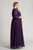 Josephine Lace Sleeved Bridesmaid Dress in Dark Purple