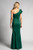 Naomi One Shoulder Ruffle Split Mermaid Formal Prom Dress in Emerald Green