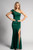 Naomi One Shoulder Ruffle Split Mermaid Formal Prom Dress in Emerald Green