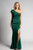 Naomi One Shoulder Ruffle Split Mermaid Formal Prom Dress in Emerald Green