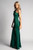 Naomi One Shoulder Ruffle Split Mermaid Formal Prom Dress in Emerald Green
