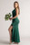 Eloise Sleeveless Split Mermaid Formal Dress in Emerald Green