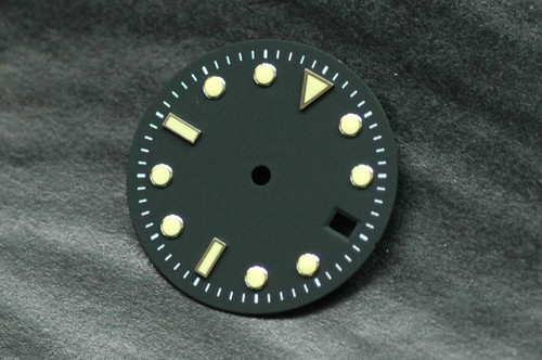 Yellow Lume Plain Submarine Sub Watch Dial for ETA 2836 2824 movement  Lume 