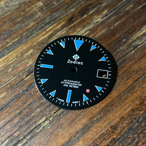 Custom Zodiac Dial Red Dot for ETA 2824 2836 movement Blue Lume Custom Zodiac Dial Red Dot for ETA 2824 2836 movement Blue Lume