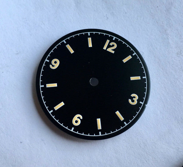 Yellow Bond 12 Dial Milsub Watch Black Bay Gilt Dial for 7S26 NH35 Movement 