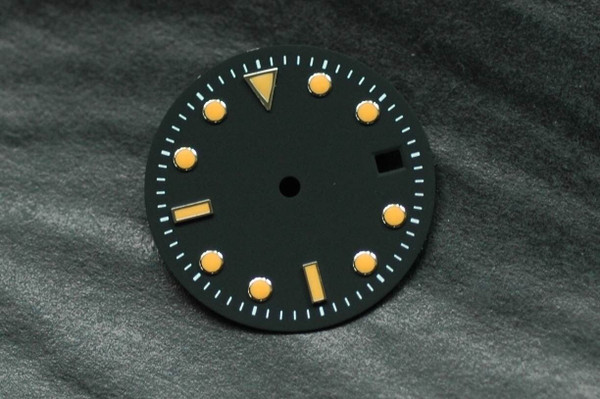 Orange Lume Plain Submarine Sub Watch Dial for ETA 2836 2824 movement  Lume 