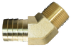 HE1-45, Brass 45° Brass Hose Barb