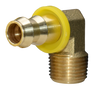 Brass Push-Lock Hose Barb to Male Pipe Thread, 90° Elbow