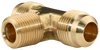 Brass 45° Flare Fitting, Male Branch Tee Tube to Tube to MPT, T1 Series