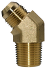 Brass Fitting, 45° Elbow, Male Flare (45°) to Male Pipe Thread, E1-45 Series
