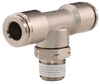 Brass Nickel Plated Push to Connect Fitting, Male Swivel Branch Tee, 272PPSNI Series