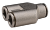 Brass Nickel Plated Push to Connect Fitting, Union Y Connector, 289PPNI Series