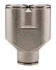 Brass Nickel Plated Push to Connect Fitting, Union Y Connector, 289PPNI Series