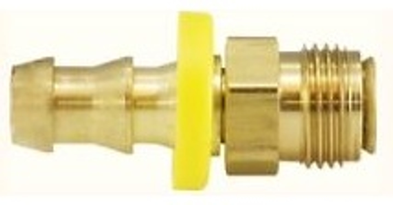 Brass Push-Lock Hose Barb to Male Inverted Flare Fitting