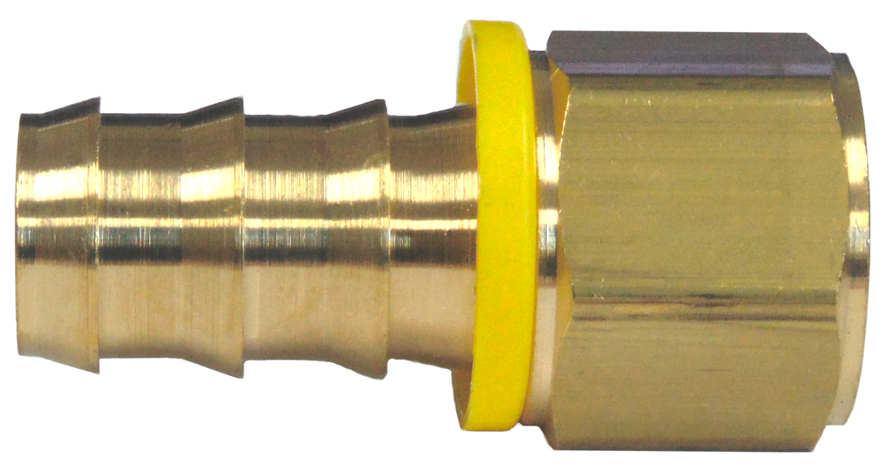 Brass Push-Lock Barb to Inverted Flare Fitting