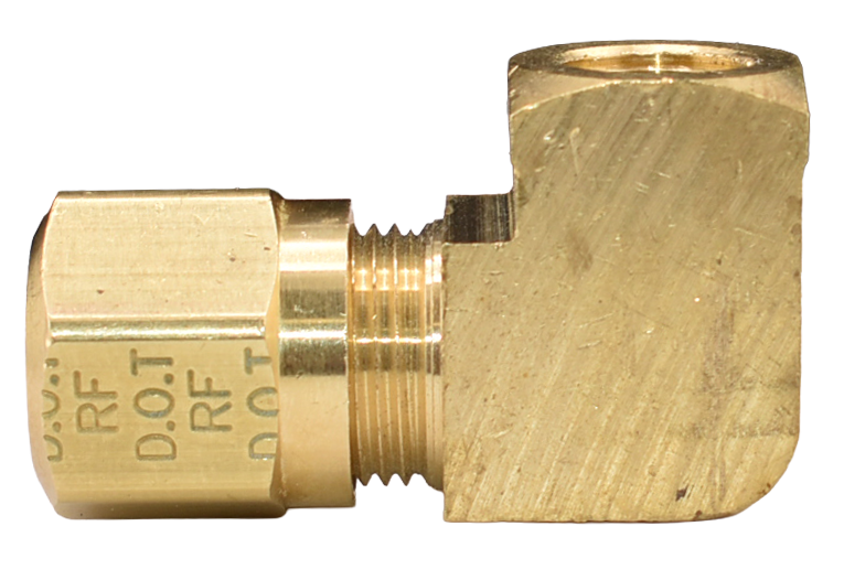 Brass DOT Nylon Air Brake Compression Fitting,  90° Female Elbow, 70NAB Series