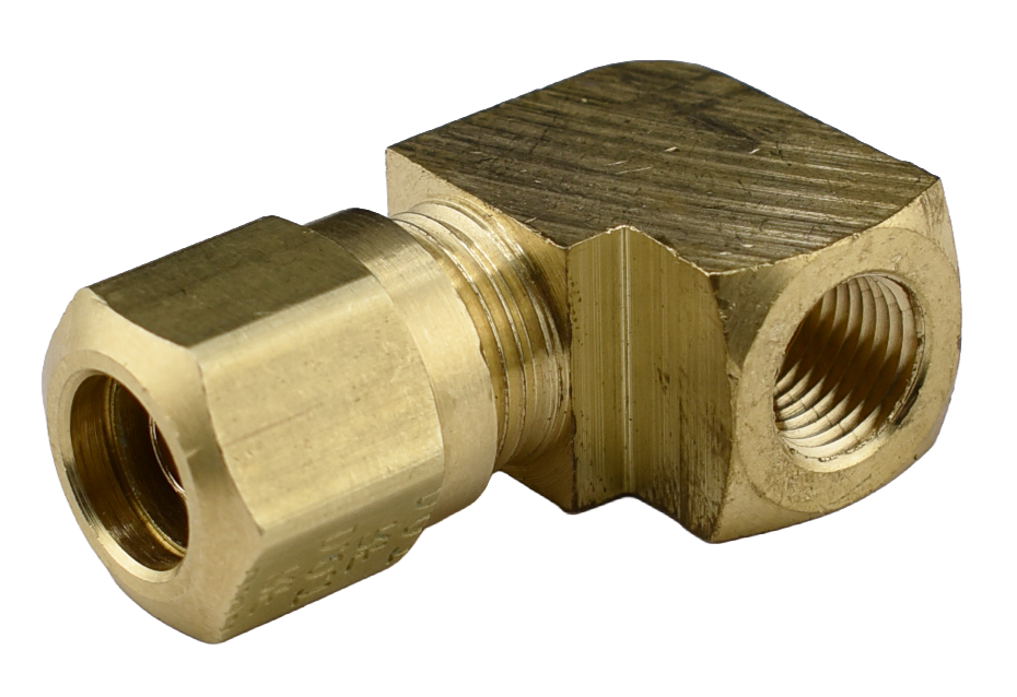 Brass DOT Nylon Air Brake Compression Fitting,  90° Female Elbow, 70NAB Series