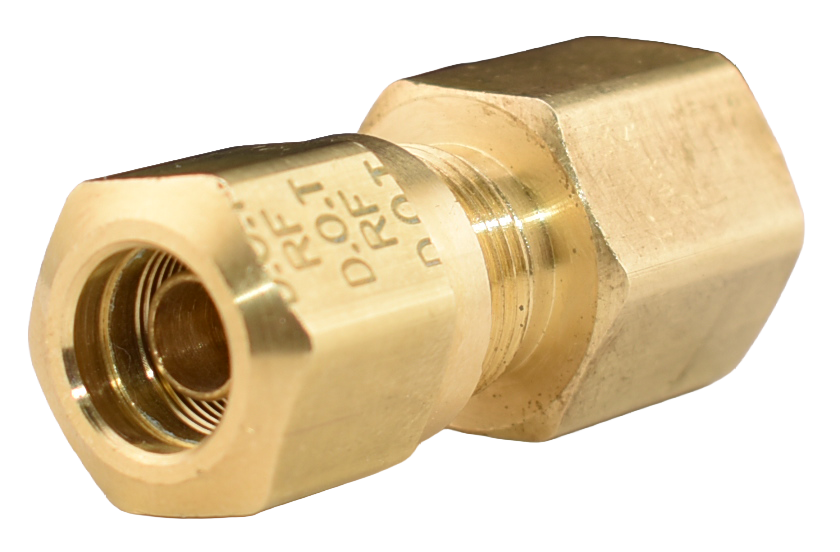Brass DOT Nylon Air Brake Compression Fitting, Female Connector, 66NAB