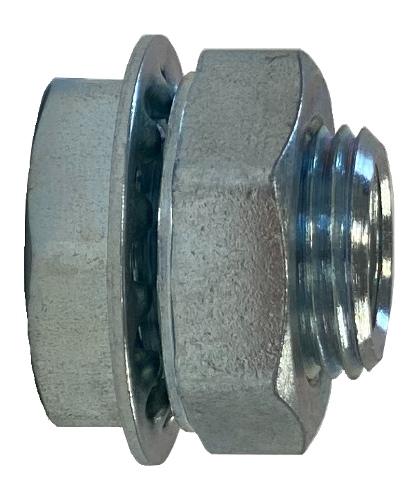 Steel Bulkhead Fitting: RF21204,  1/4" FPT x 1/4" FPT (Short Style) (3/4"-16 Male Straight Thread)