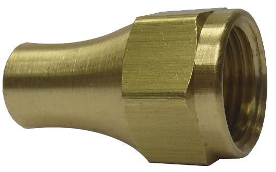 N2 Series Brass Fitting, 45° Flare Nut, Long, Machined