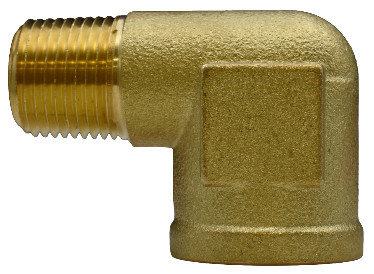 Brass Pipe Fitting, 90° Street Reducing Elbow, FPT X MPT, 128AF Series