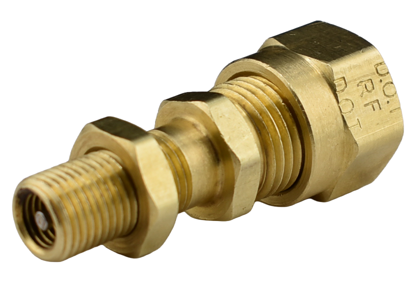 Brass Nylon Air Brake Compression Fitting with Schrader Valve