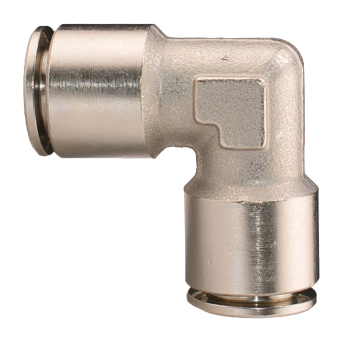 Brass Nickel Plated Push to Connect Fitting, 90° Union Elbow, 265PPNI