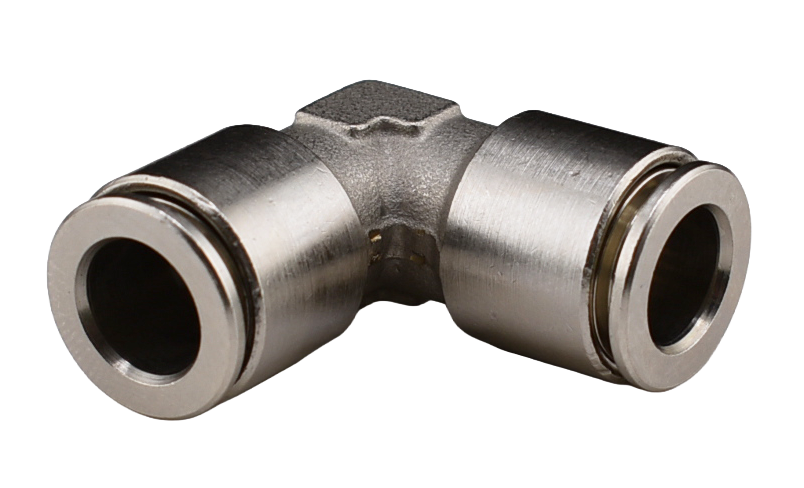 Brass Nickel Plated Push to Connect Fitting, 90° Union Elbow, 265PPNI