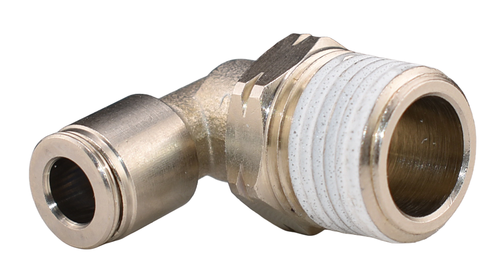 Brass Nickel Plated Push to Connect Fitting, 90° Male Swivel Elbow, 269PPSNI Series