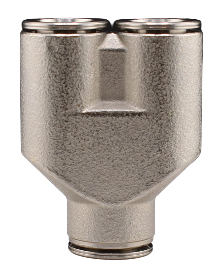 Brass Nickel Plated Push to Connect Fitting, Union Y Connector, 289PPNI Series