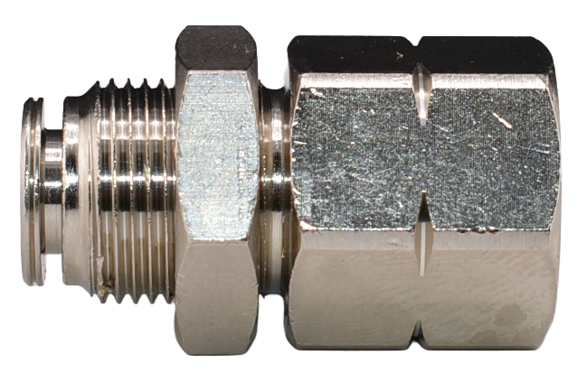 Nickel Plated Brass Push to Connect Female Bulkhead Fitting, 286PPNI Series