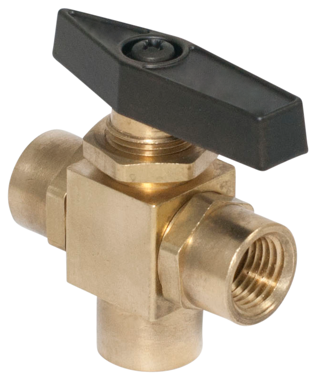 3222BV Series, FPT x FPT x FPT Brass 3-Way Instrumentation Ball Valves