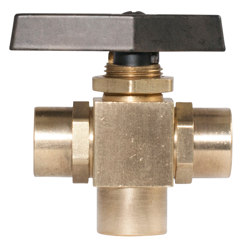 3222BV Series, FPT x FPT x FPT Brass 3-Way Instrumentation Ball Valves
