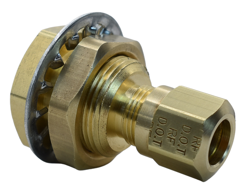 Brass Nylon Air Brake Compression Bulkhead Fitting, 68NABH Series
