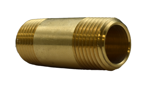 113A, Yellow Brass Long Nipple