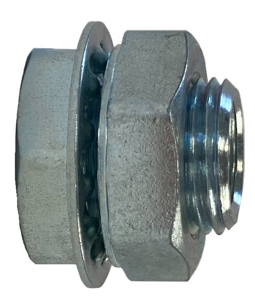Steel Bulkhead Fitting: RF21204,  1/4" FPT x 1/4" FPT (Short Style) (3/4"-16 Male Straight Thread)