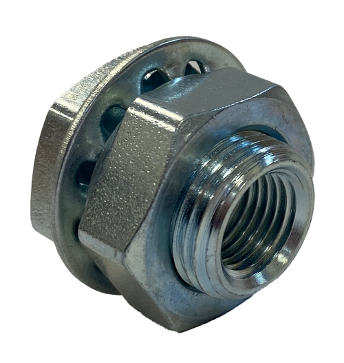 Steel Bulkhead Fitting: RF21204,  1/4" FPT x 1/4" FPT (Short Style) (3/4"-16 Male Straight Thread)