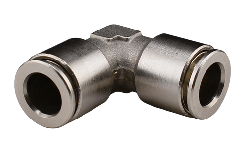 Brass Nickel Plated Push to Connect Fitting, 90° Union Elbow, 265PPNI