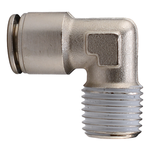 Brass Nickel Plated Push to Connect Fitting, 90° Male Elbow, 269PPNI Series